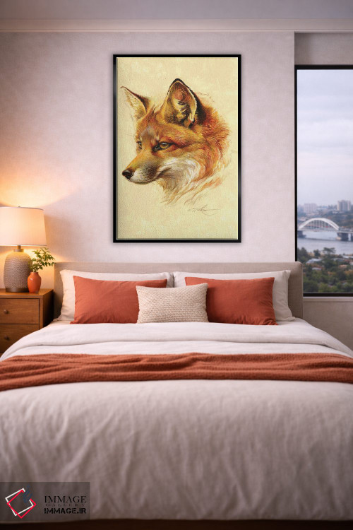 تابلو دکوراتیو پرتره روباه قرمز اثر ازرا تاکر - D5B