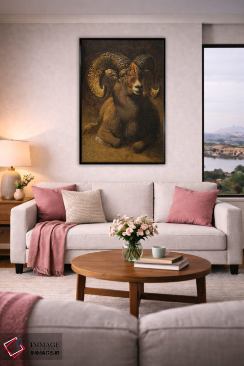 تابلو دکوراتیو قوچ کوهستان راکی اثر ازرا تاکر - D4B