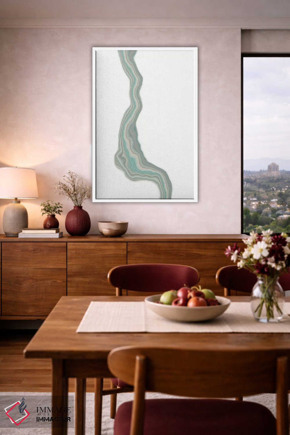 تابلو مینیمال یاقوت کبود ذوب شده اثر فایو بای فایو کالکتیو - D3W