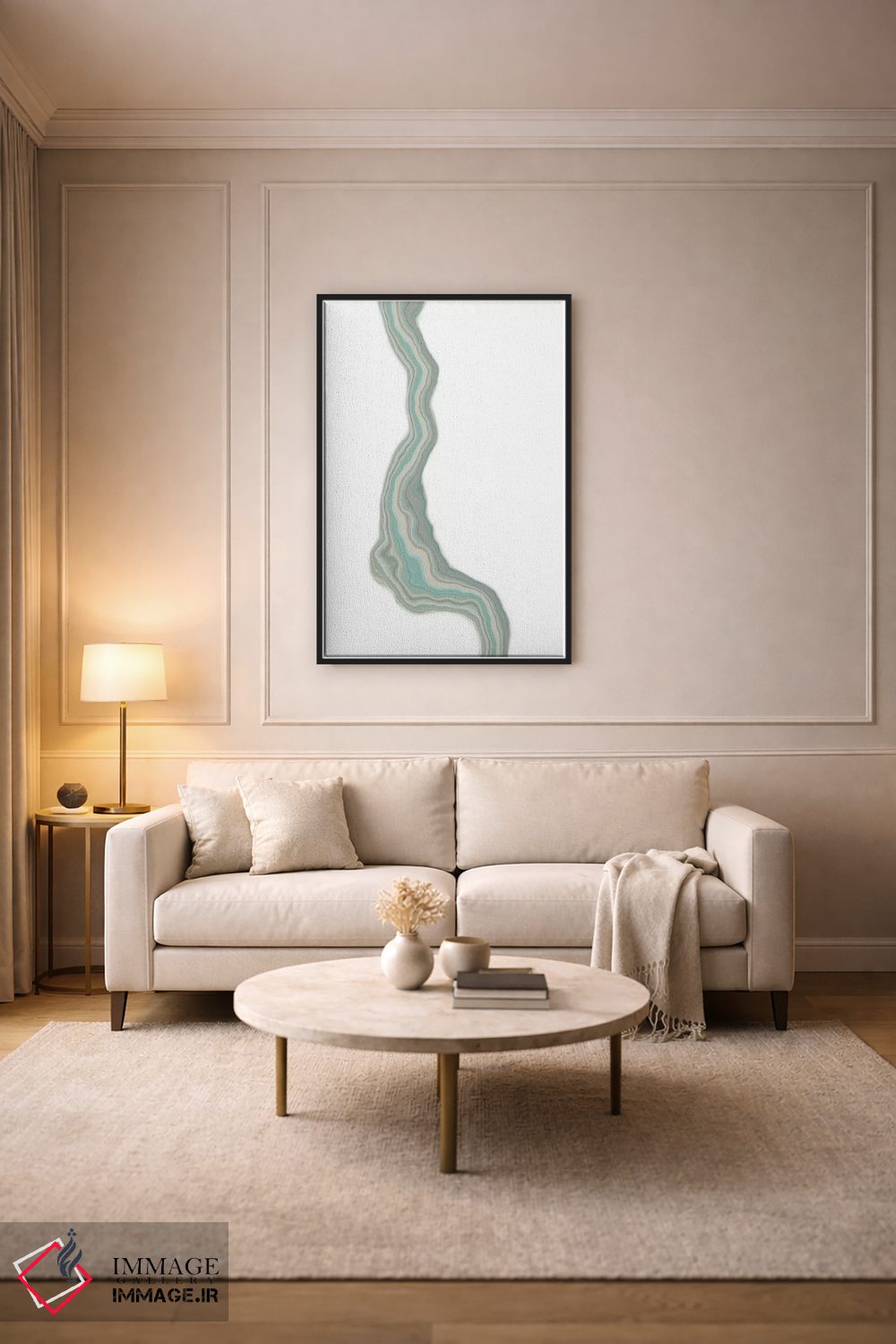 تابلو مینیمال یاقوت کبود ذوب شده اثر فایو بای فایو کالکتیو - D4B