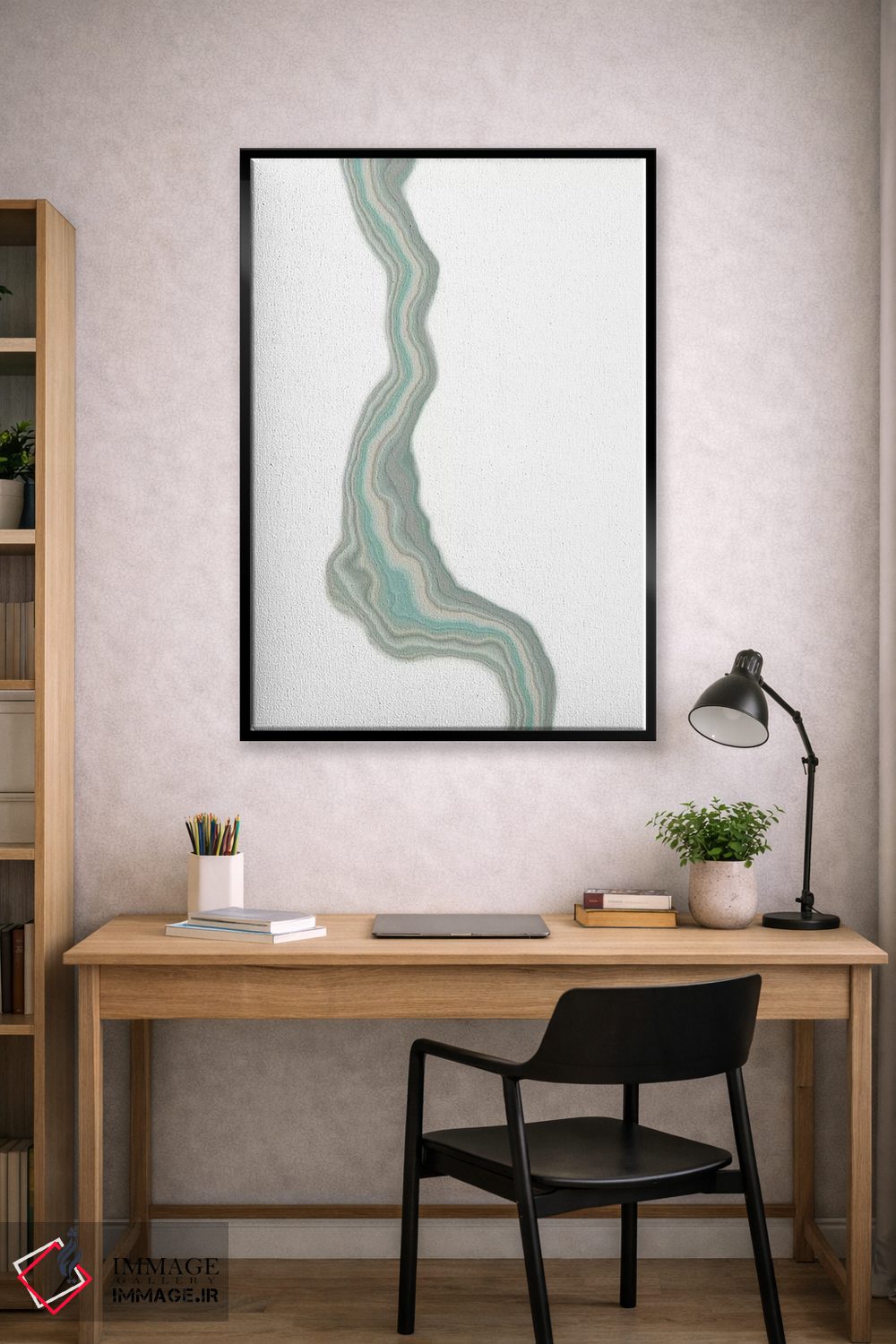 تابلو مینیمال یاقوت کبود ذوب شده اثر فایو بای فایو کالکتیو - D2B