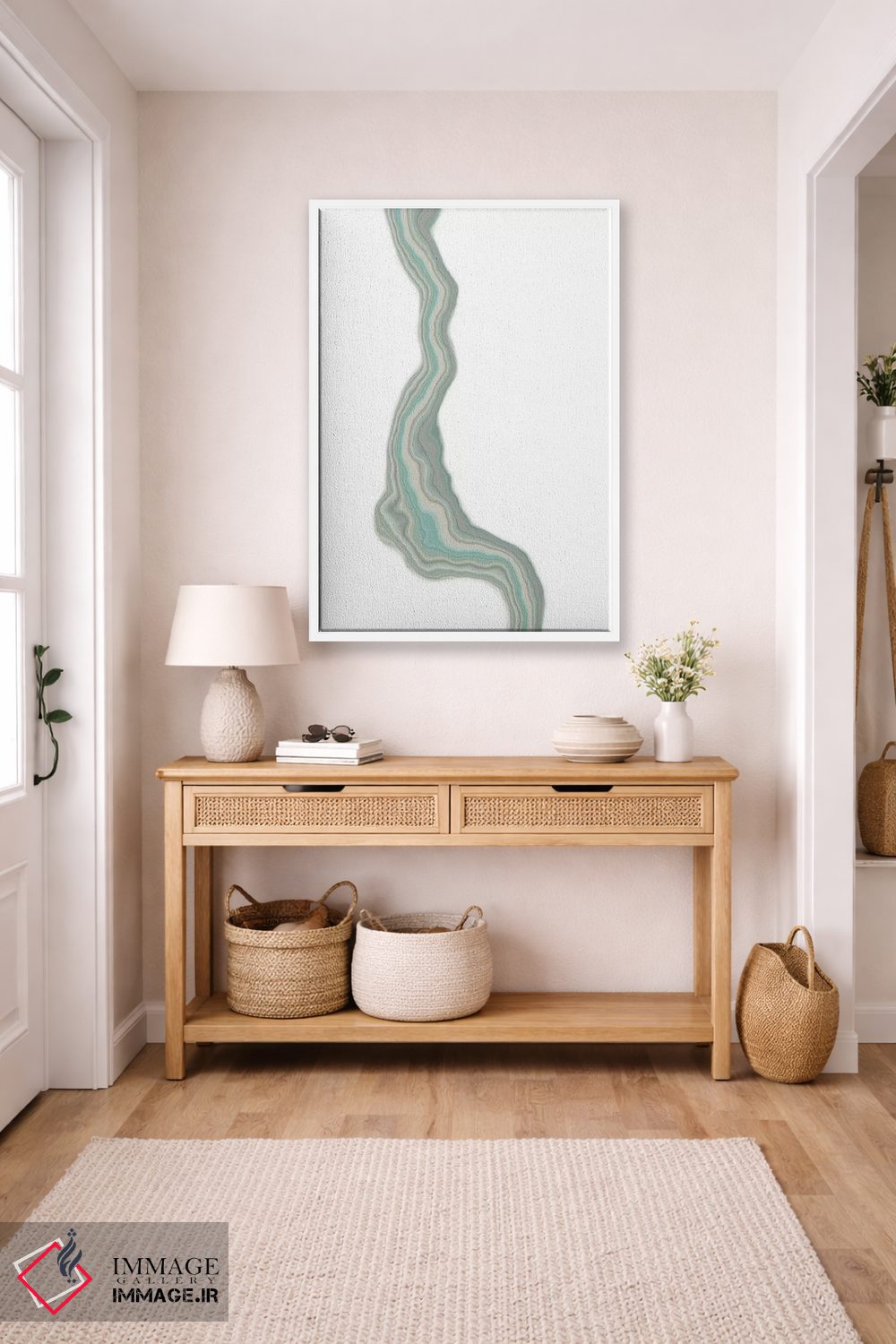 تابلو مینیمال یاقوت کبود ذوب شده اثر فایو بای فایو کالکتیو - D6W