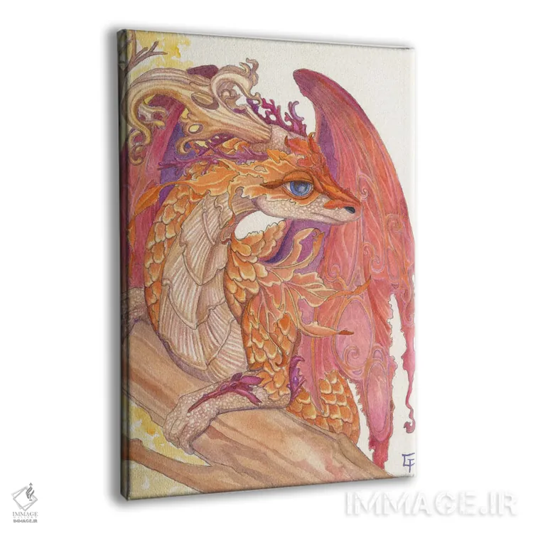 تابلو دکوراتیو اژدهای پاییزی اثر مایت فلای آرت اند ایلاستریشن - نمای پرسپکتیو محصول