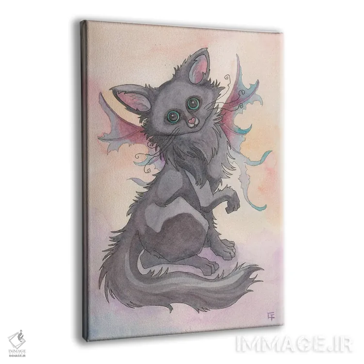تابلو دکوراتیو گربه سپیده دم اثر مایت فلای آرت اند ایلاستریشن - نمای پرسپکتیو محصول