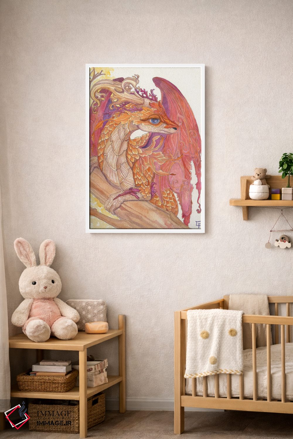 تابلو دکوراتیو اژدهای پاییزی اثر مایت فلای آرت اند ایلاستریشن - D3W