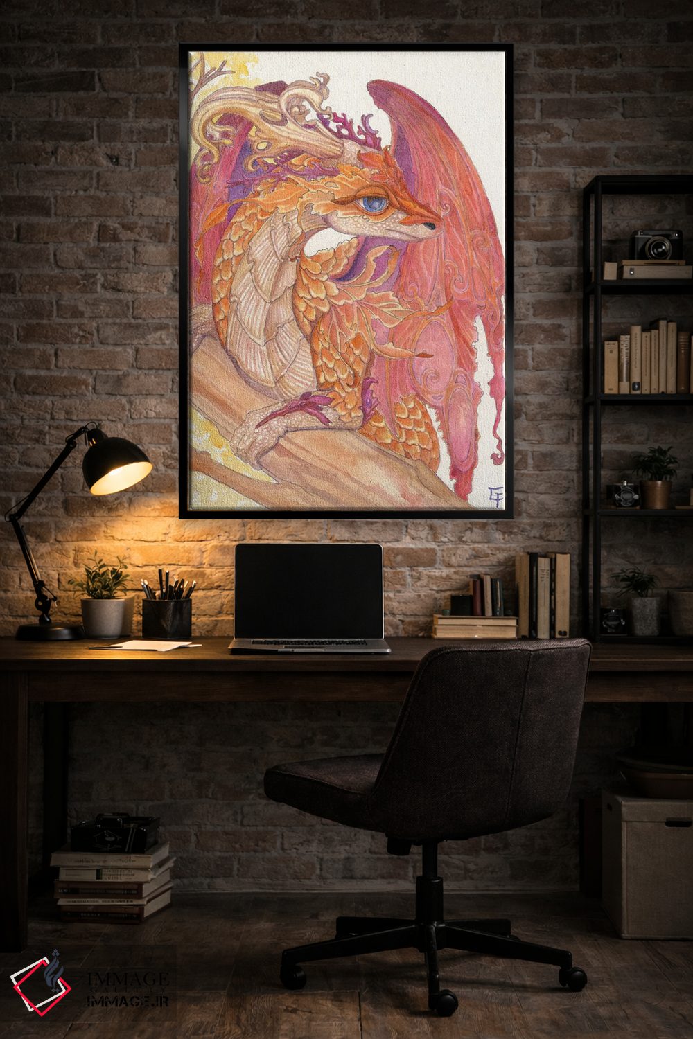 تابلو دکوراتیو اژدهای پاییزی اثر مایت فلای آرت اند ایلاستریشن - D6B