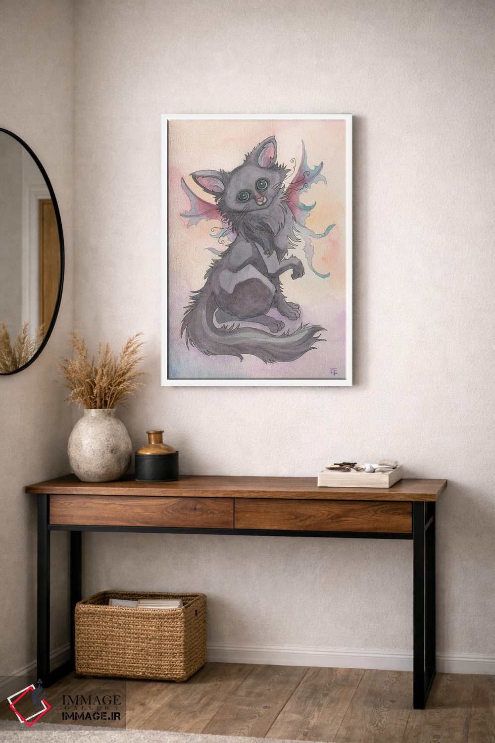 تابلو دکوراتیو گربه سپیده دم اثر مایت فلای آرت اند ایلاستریشن - D3W