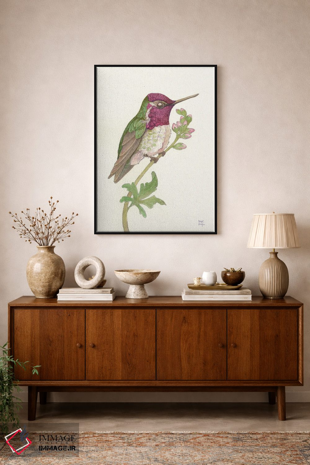 تابلو دکوراتیو مرغ مگس خوار آنا اثر مایت فلای آرت اند ایلاستریشن - D1B