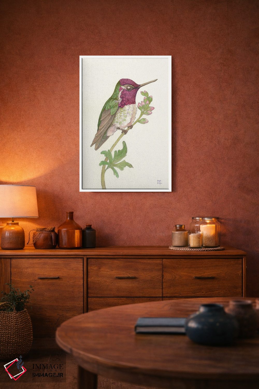 تابلو دکوراتیو مرغ مگس خوار آنا اثر مایت فلای آرت اند ایلاستریشن - D3W