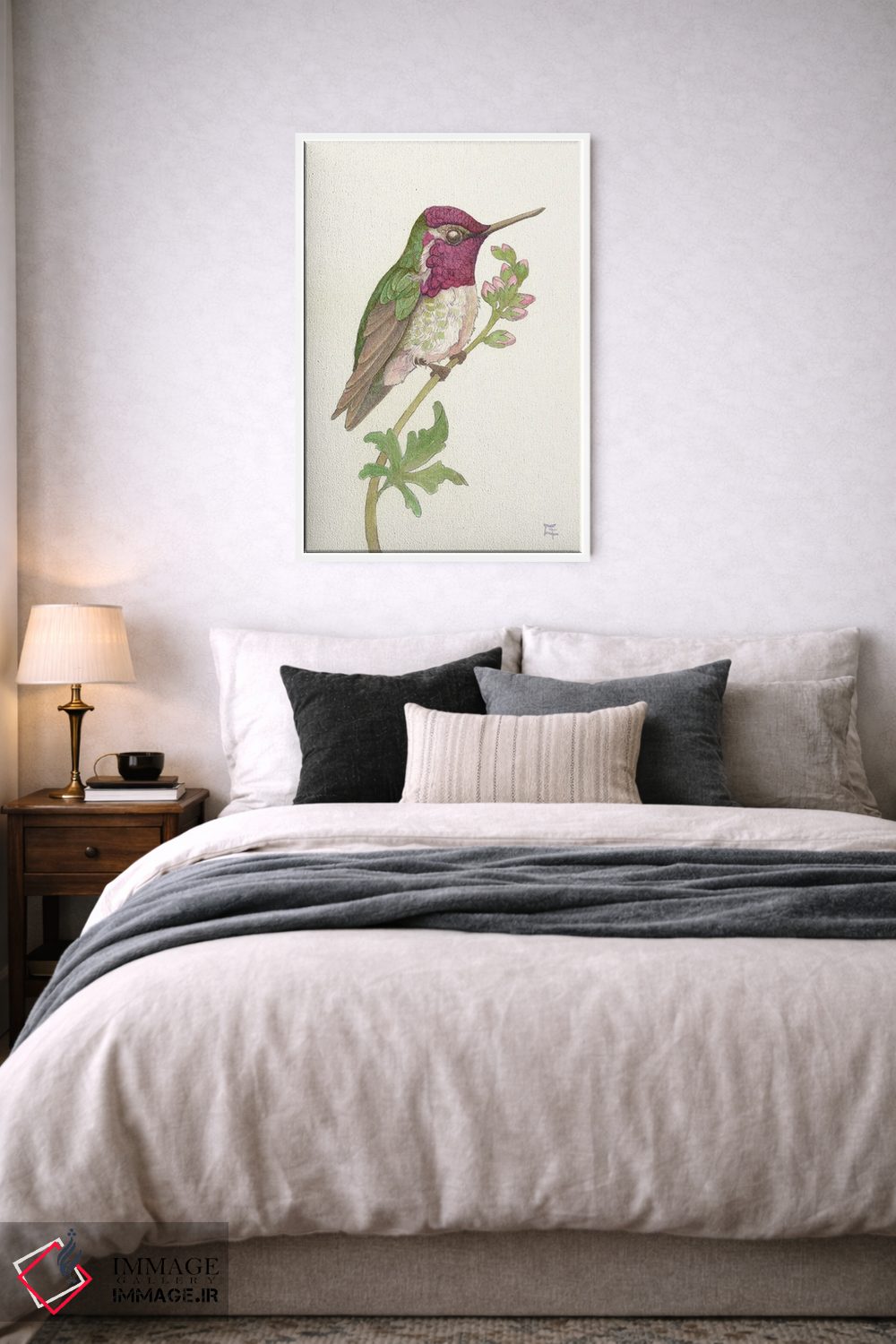 تابلو دکوراتیو مرغ مگس خوار آنا اثر مایت فلای آرت اند ایلاستریشن - D6W