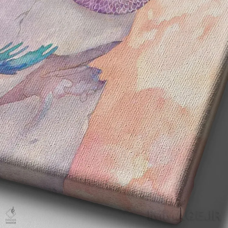 تابلو دکوراتیو چشم اندازی از آسمان اثر مایت فلای آرت اند ایلاستریشن - نمای نزدیک بافت بوم