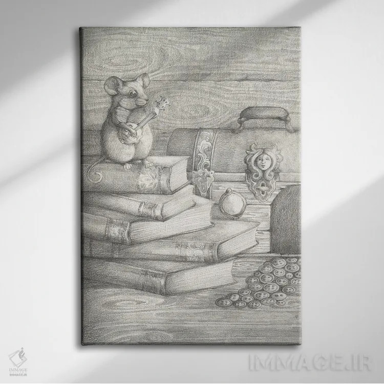 تابلو دکوراتیو لحظه موسیقایی اثر مایت فلای آرت اند ایلاستریشن - نمای روبهرو روی دیوار