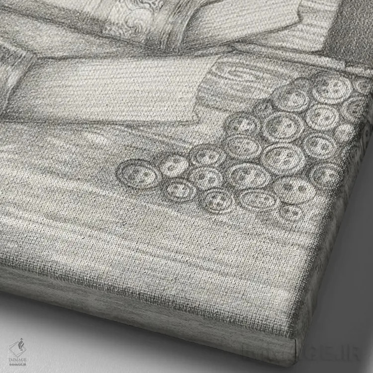 تابلو دکوراتیو لحظه موسیقایی اثر مایت فلای آرت اند ایلاستریشن - نمای نزدیک بافت بوم