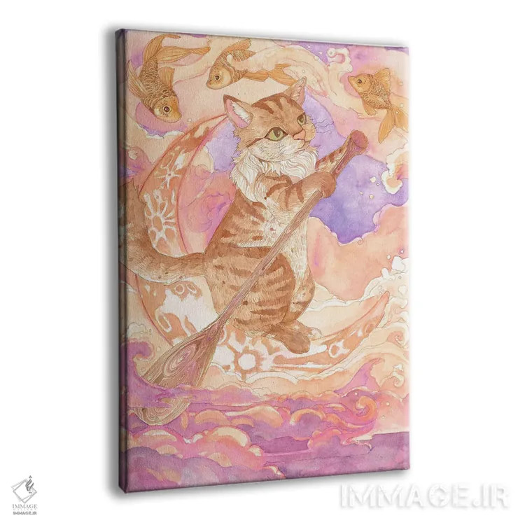 تابلو دکوراتیو میان ماهی های ستاره ای اثر مایت فلای آرت اند ایلاستریشن - نمای پرسپکتیو محصول