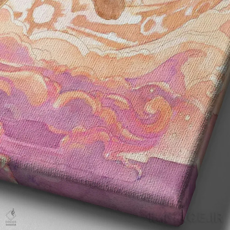 تابلو دکوراتیو میان ماهی های ستاره ای اثر مایت فلای آرت اند ایلاستریشن - نمای نزدیک بافت بوم