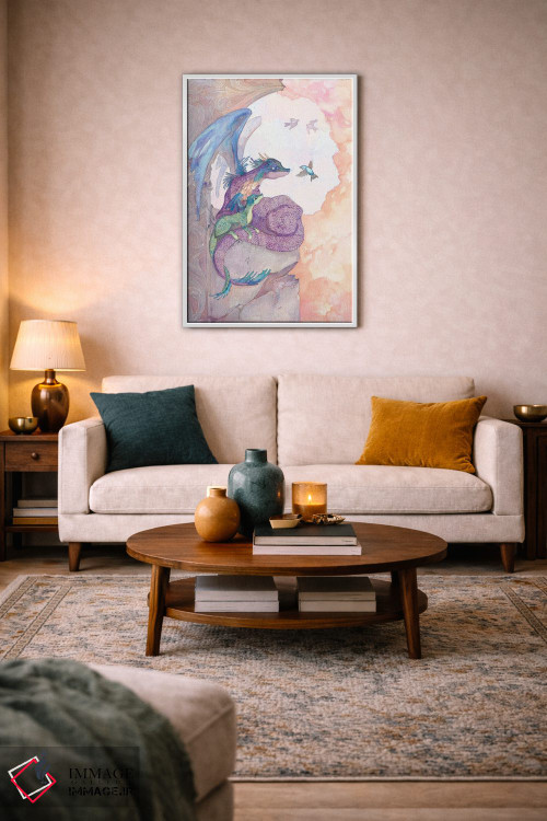 تابلو دکوراتیو چشم اندازی از آسمان اثر مایت فلای آرت اند ایلاستریشن - D2W