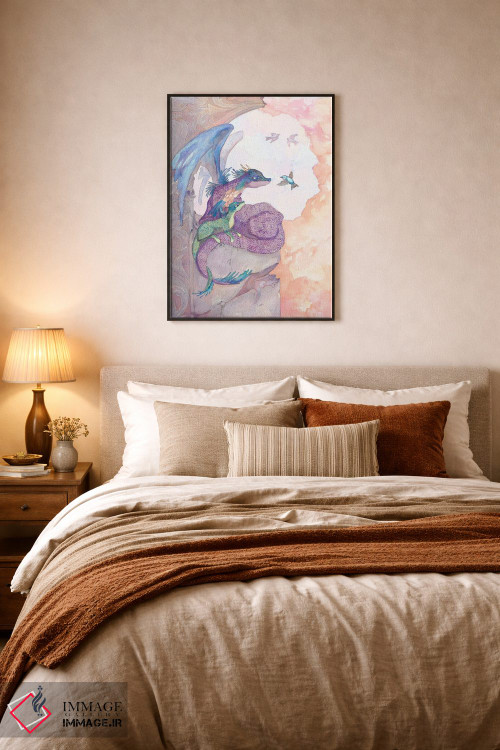 تابلو دکوراتیو چشم اندازی از آسمان اثر مایت فلای آرت اند ایلاستریشن - D6B