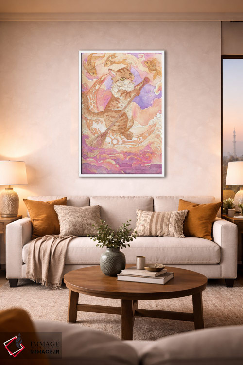 تابلو دکوراتیو میان ماهی های ستاره ای اثر مایت فلای آرت اند ایلاستریشن - D1W