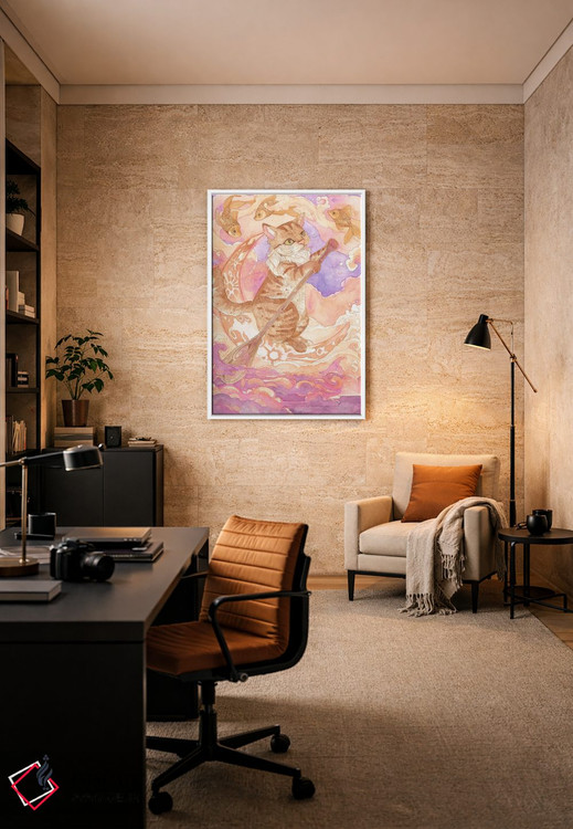 تابلو دکوراتیو میان ماهی های ستاره ای اثر مایت فلای آرت اند ایلاستریشن - D5W