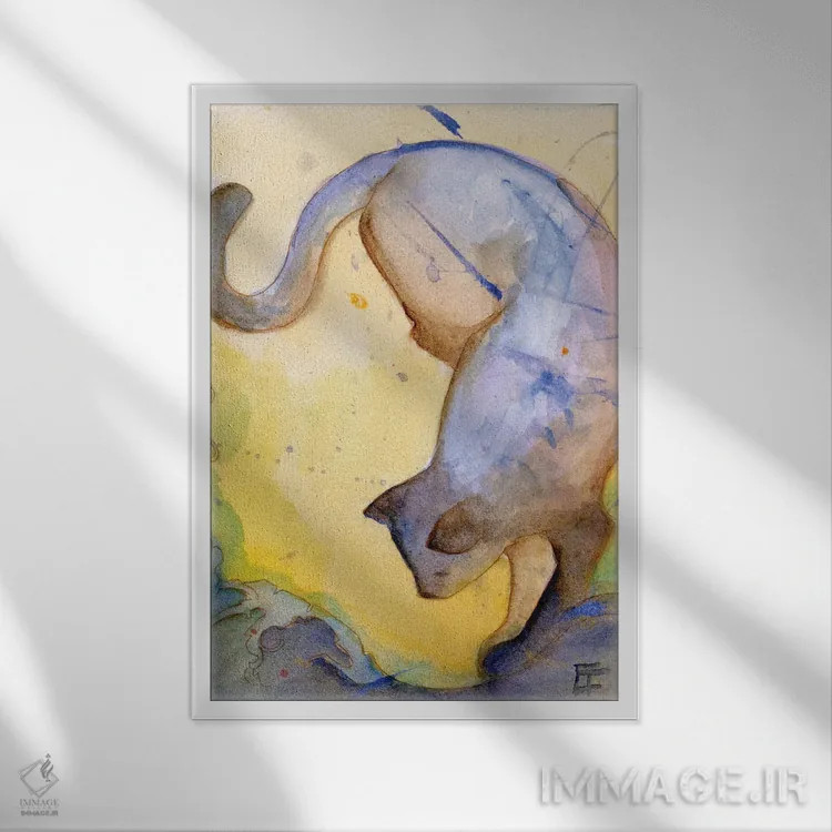 تابلو دکوراتیو کنجکاوی اثر مایت فلای آرت اند ایلاستریشن - نمای قابدار سفید