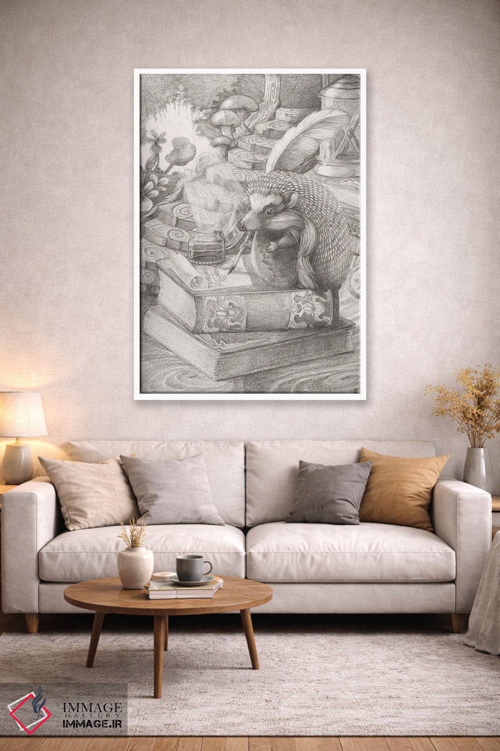 تابلو دکوراتیو جوجه تیغی دانا اثر مایت فلای آرت اند ایلاستریشن - D2W