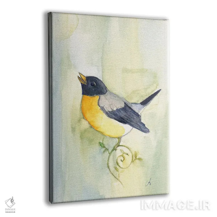 تابلو دکوراتیو پرنده آوازه خوان اثر مایت فلای آرت اند ایلاستریشن - نمای پرسپکتیو محصول