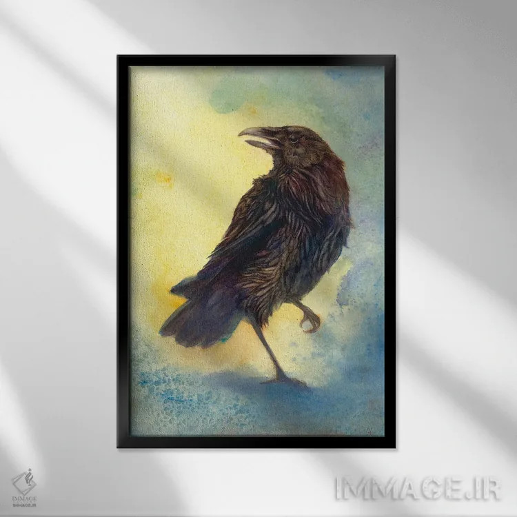 تابلو دکوراتیو سایه اندازی اثر مایت فلای آرت اند ایلاستریشن - نمای قابدار مشکی