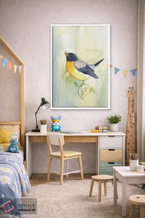 تابلو دکوراتیو پرنده آوازه خوان اثر مایت فلای آرت اند ایلاستریشن - D1W