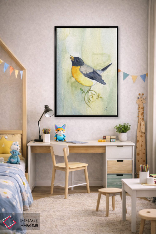 تابلو دکوراتیو پرنده آوازه خوان اثر مایت فلای آرت اند ایلاستریشن - D2B