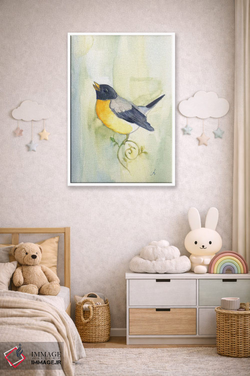 تابلو دکوراتیو پرنده آوازه خوان اثر مایت فلای آرت اند ایلاستریشن - D4W