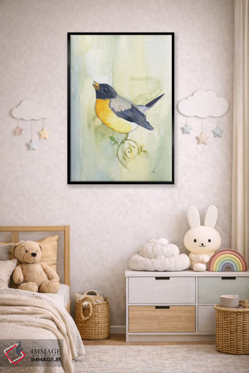 تابلو دکوراتیو پرنده آوازه خوان اثر مایت فلای آرت اند ایلاستریشن - D5B