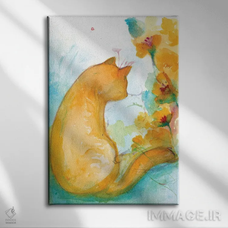 تابلو دکوراتیو شقایق ها اثر مایت فلای آرت اند ایلاستریشن - نمای روبهرو روی دیوار