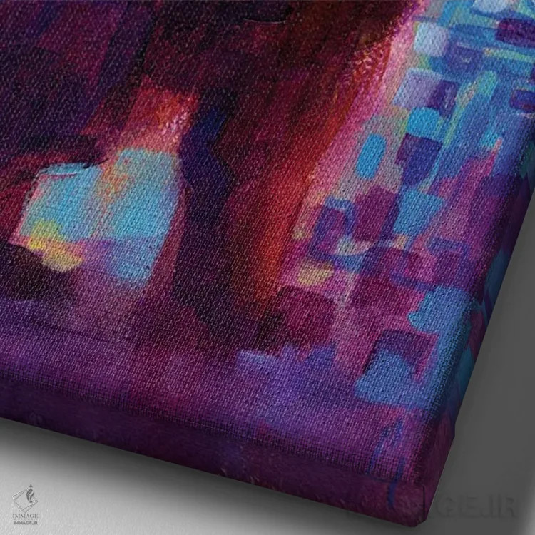 تابلو دکوراتیو وای دردسر رسید! اثر مایت فلای آرت اند ایلاستریشن - نمای نزدیک بافت بوم