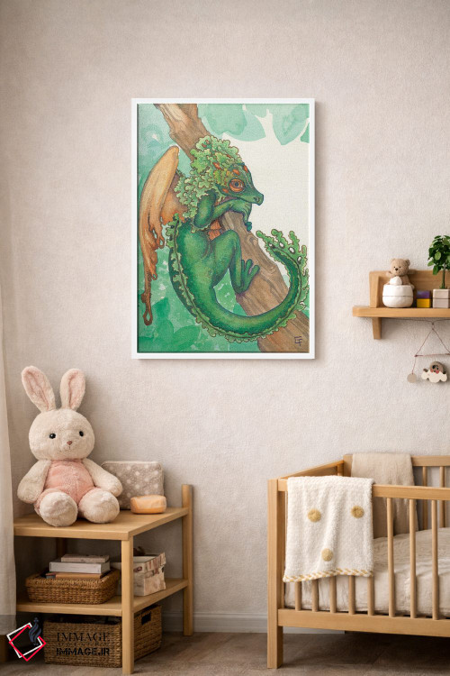 تابلو دکوراتیو اژدهای خزه توده ای اثر مایت فلای آرت اند ایلاستریشن - D4W