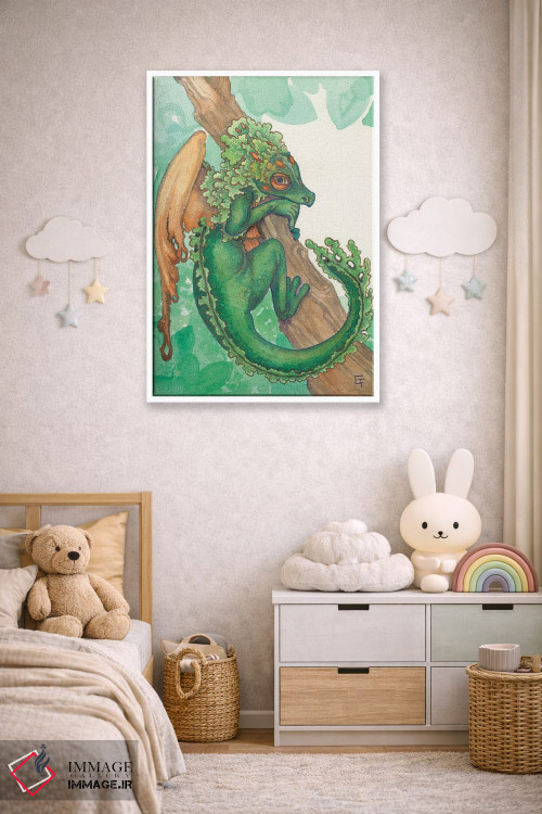 تابلو دکوراتیو اژدهای خزه توده ای اثر مایت فلای آرت اند ایلاستریشن - D5W