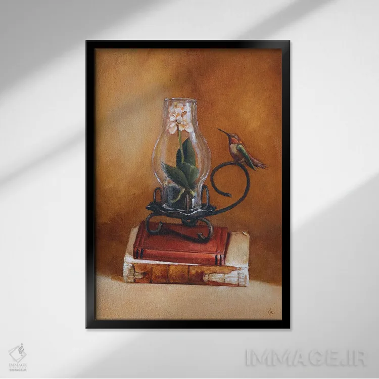 تابلو دکوراتیو پایداری اثر مایت فلای آرت اند ایلاستریشن - نمای قابدار مشکی