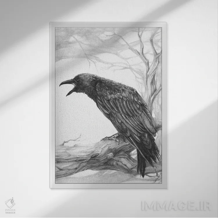 تابلو دکوراتیو مهمان اثر مایت فلای آرت اند ایلاستریشن - نمای قابدار سفید