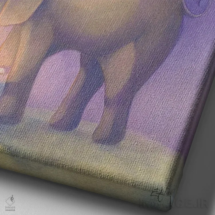 تابلو دکوراتیو نصب ستاره ها اثر مایت فلای آرت اند ایلاستریشن - نمای نزدیک بافت بوم