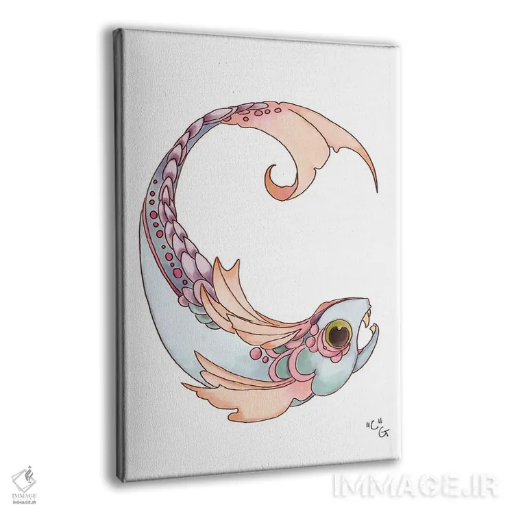 تابلو دکوراتیو حرف هیولایی C اثر مایت فلای آرت اند ایلاستریشن - نمای پرسپکتیو محصول