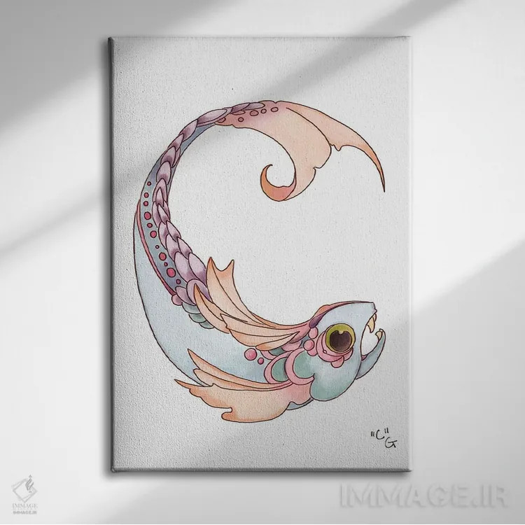 تابلو دکوراتیو حرف هیولایی C اثر مایت فلای آرت اند ایلاستریشن - نمای روبهرو روی دیوار