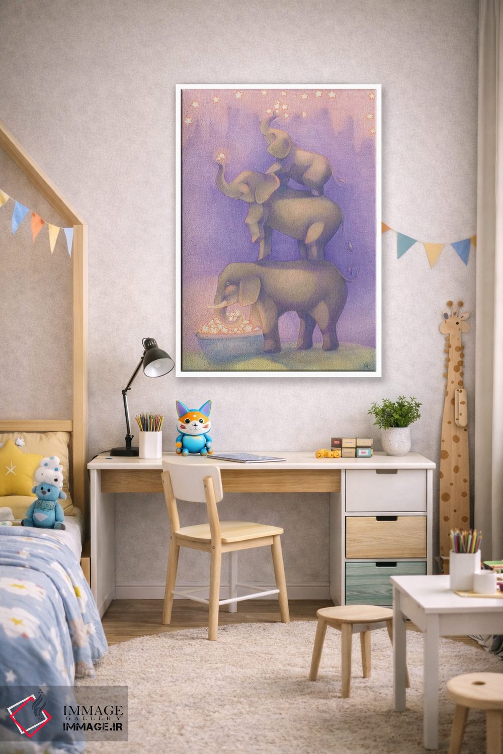 تابلو دکوراتیو نصب ستاره ها اثر مایت فلای آرت اند ایلاستریشن - D1W