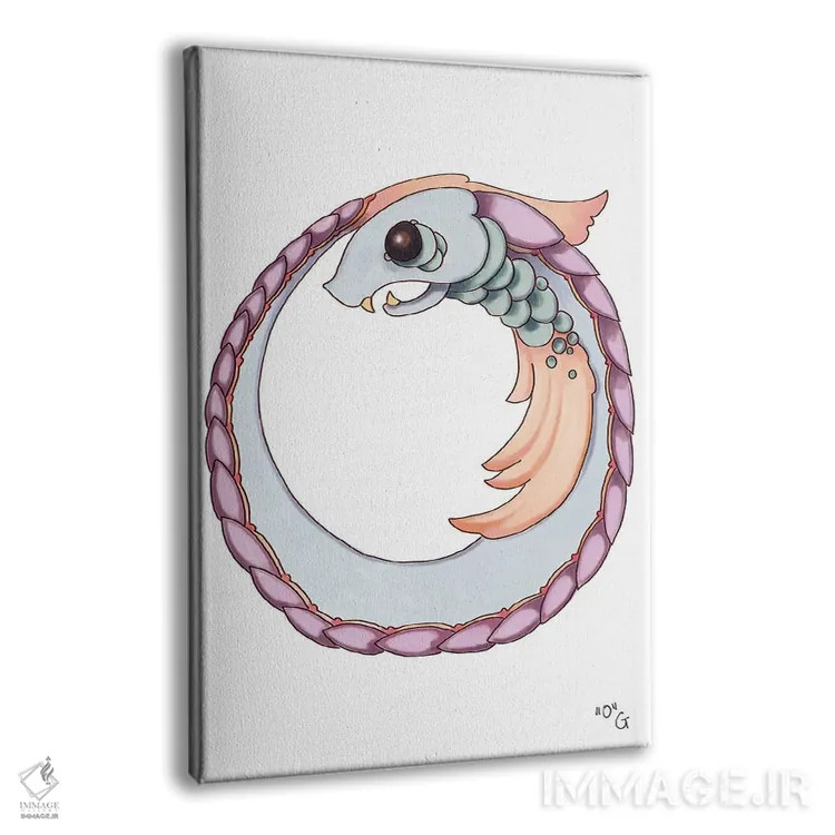 تابلو دکوراتیو حرف هیولایی O اثر مایت فلای آرت اند ایلاستریشن - نمای پرسپکتیو محصول