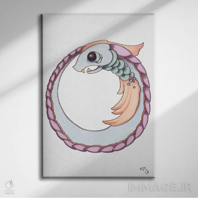 تابلو دکوراتیو حرف هیولایی O اثر مایت فلای آرت اند ایلاستریشن - نمای روبهرو روی دیوار