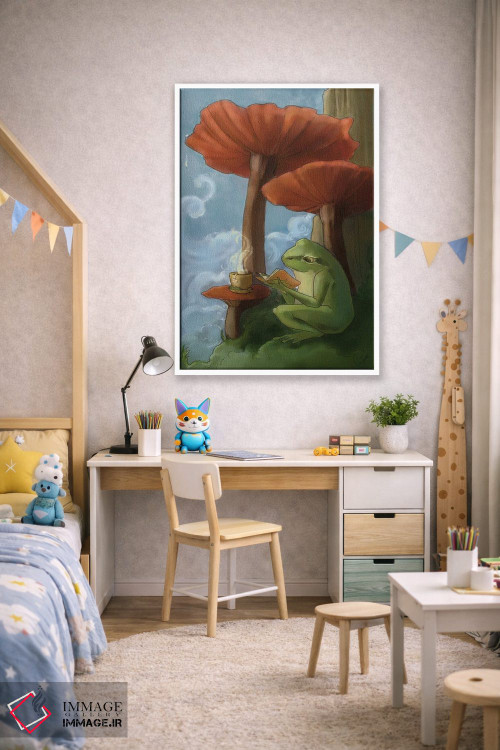 تابلو دکوراتیو قورباغه درختی اورگن اثر مایت فلای آرت اند ایلاستریشن - D1W