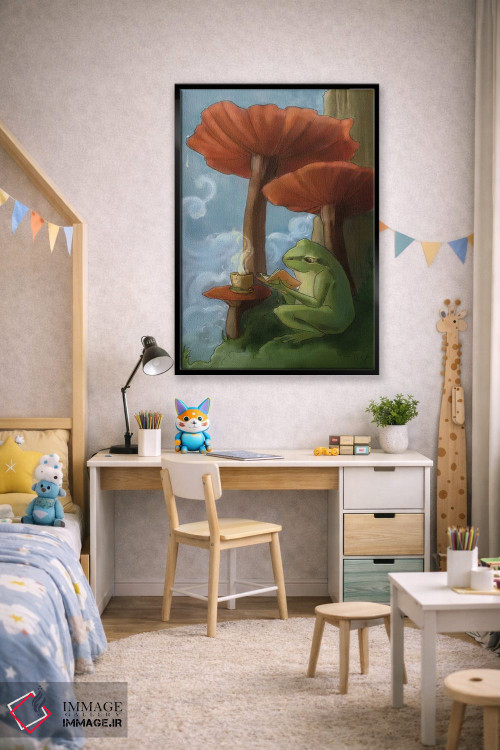 تابلو دکوراتیو قورباغه درختی اورگن اثر مایت فلای آرت اند ایلاستریشن - D2B