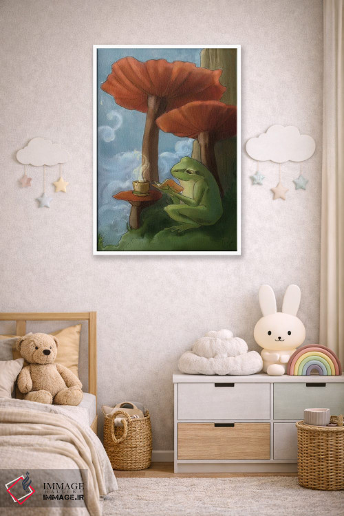 تابلو دکوراتیو قورباغه درختی اورگن اثر مایت فلای آرت اند ایلاستریشن - D3W