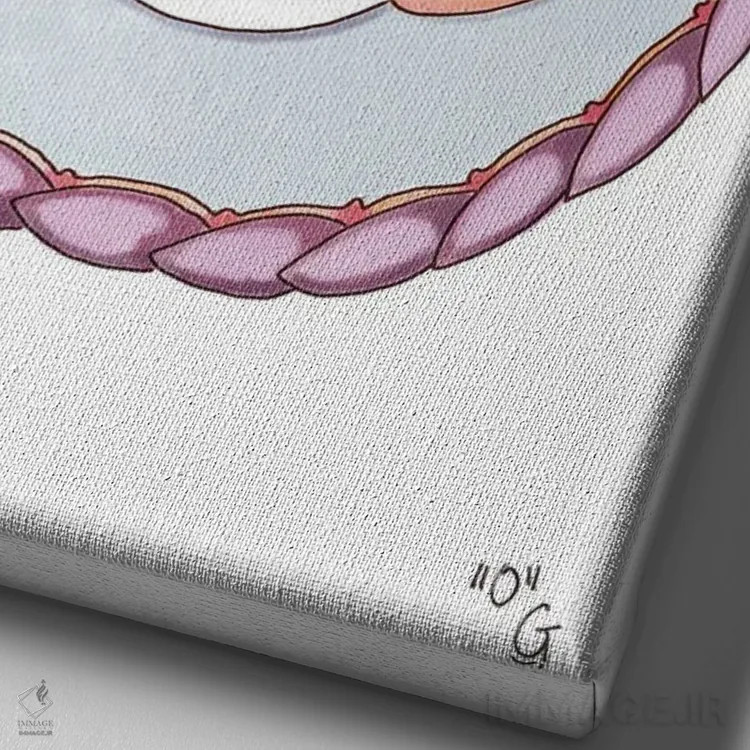 تابلو دکوراتیو حرف هیولایی O اثر مایت فلای آرت اند ایلاستریشن - نمای نزدیک بافت بوم