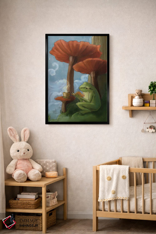 تابلو دکوراتیو قورباغه درختی اورگن اثر مایت فلای آرت اند ایلاستریشن - D4B
