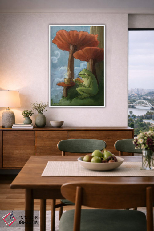 تابلو دکوراتیو قورباغه درختی اورگن اثر مایت فلای آرت اند ایلاستریشن - D6W