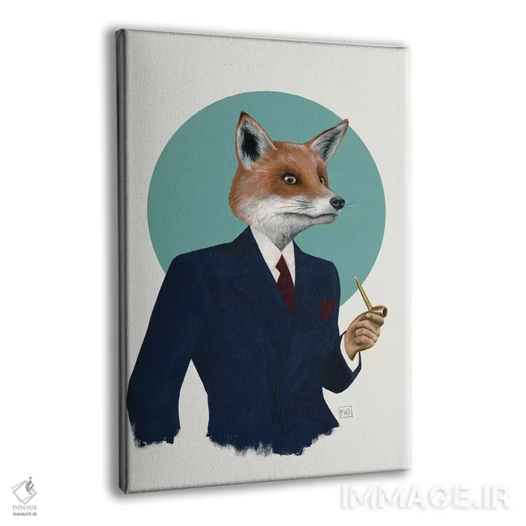 تابلو دکوراتیو آقای روباه اثر فیموس ون دد - نمای پرسپکتیو محصول